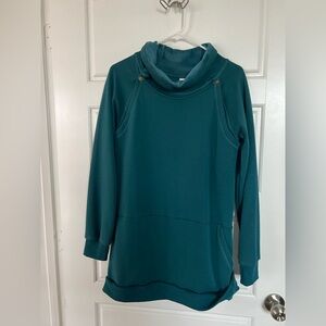 Latched Mama nursing sweatshirt size Large color Peacock blue